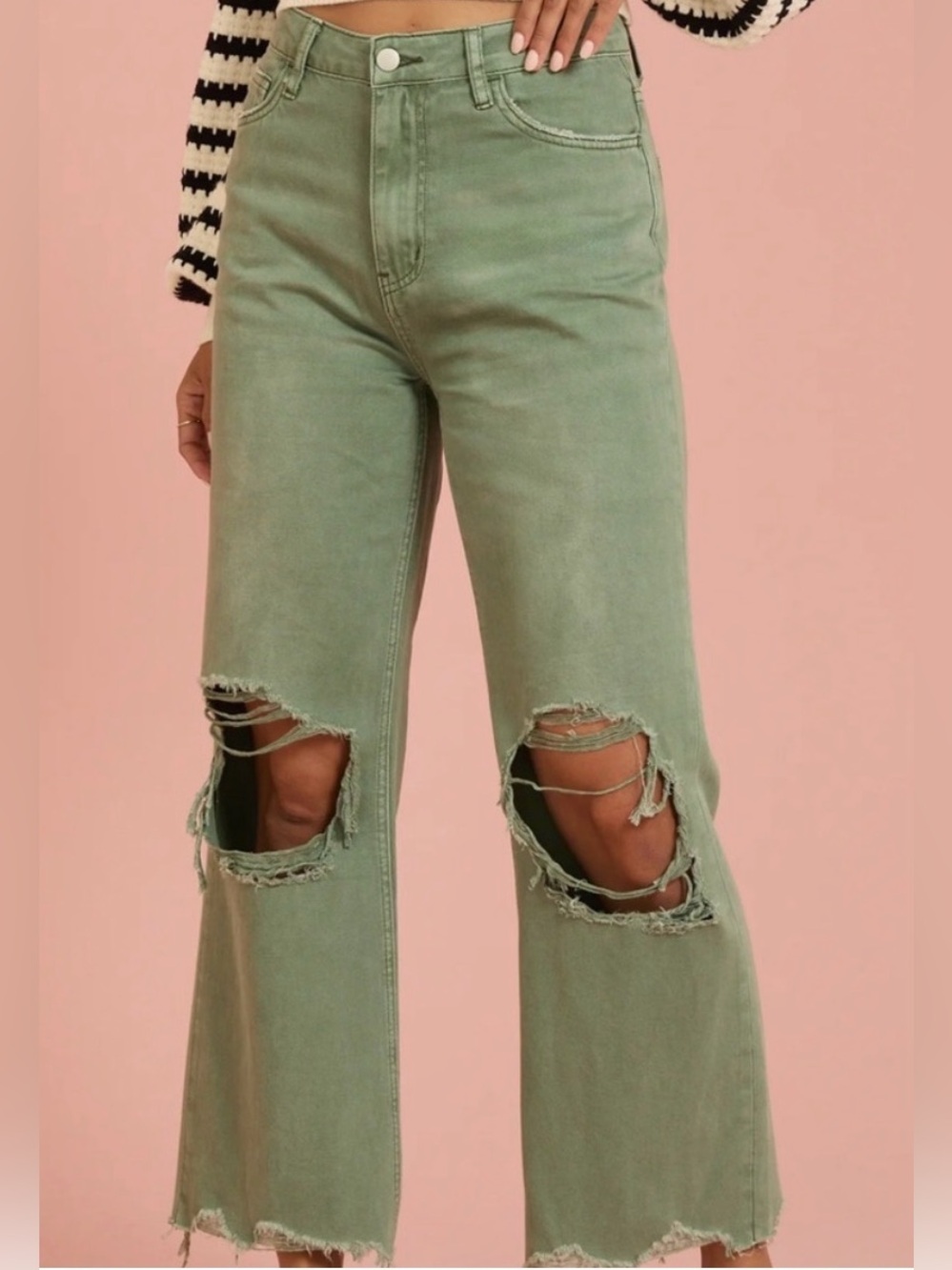 Vervet Leslie 90’s Vintage Flare Sage Green Jeans Size 25 NWT